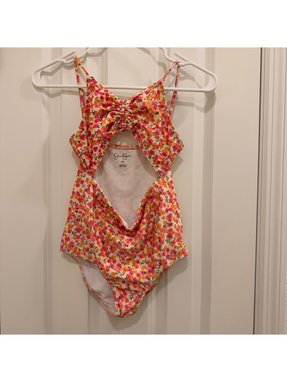 Girls' Floral One-Piece Swimsuit Size 14